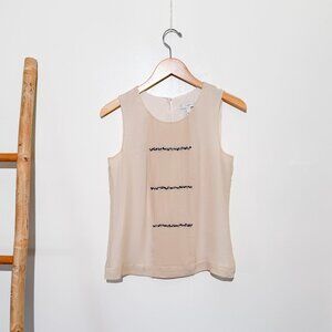J. Crew Silk Sleeveless Top Light Peach w/ Rhinestones